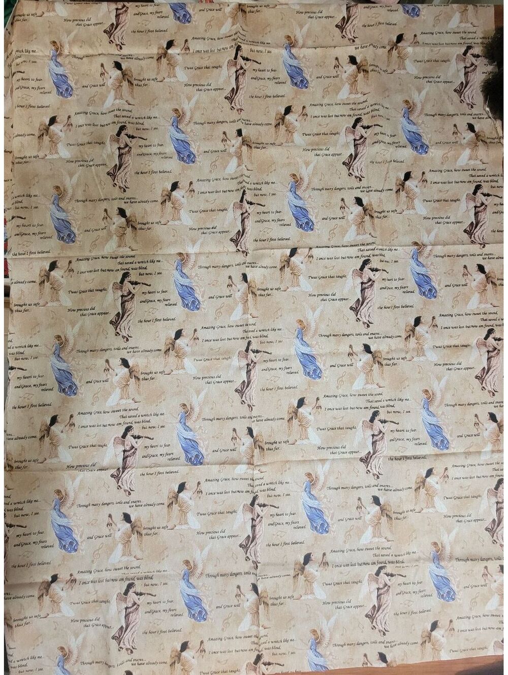 Amazing Grace Angel Print Cotton Fabric 32 x 48 Springs Industries 1013